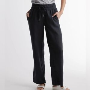Quince NWT European Linen Wide Leg Pants Black